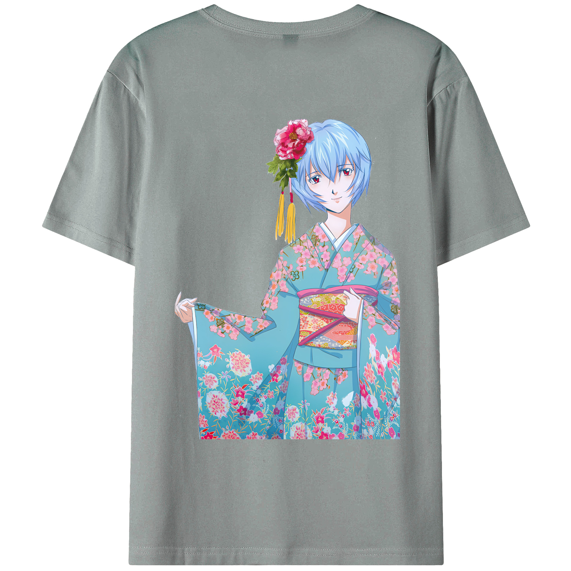 （画像用） EVA 新世紀エヴァンゲリオン 綿100％ メンズ半袖Tシャツ（バックプリント） 通気性